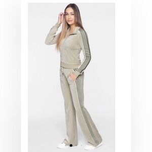 NWT- Pam & Gela REVOLVE F21 Sport Stripe Velour Track Jacket & Pants